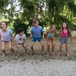 Ready to Jump with Jayden and my cousins Emma, Batiste and Meline