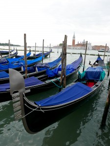 Stowed Gondolas early morning before the tourist crush